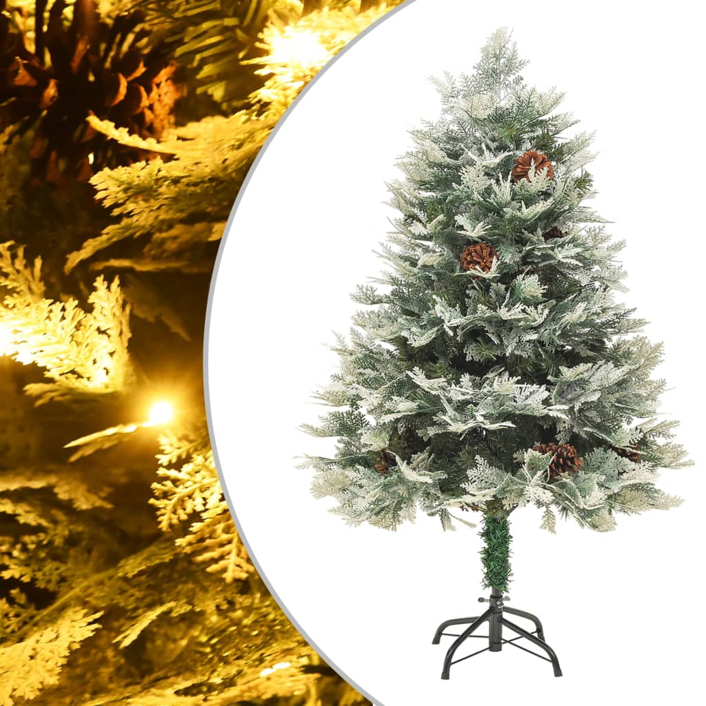 Árbol de navidad con luces y piñas pvc pe verde 120 cm v0188 Vetonek