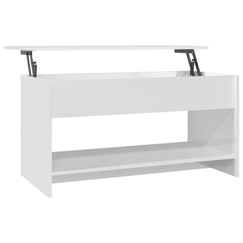 Mesa de centro madera sintetizada Nexus brillo blanco 102x50x52,5 cm vidaXL