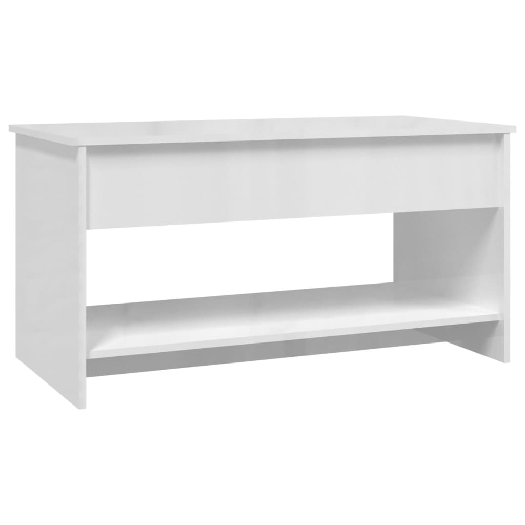 Mesa de centro madera sintetizada Nexus brillo blanco 102x50x52,5 cm vidaXL