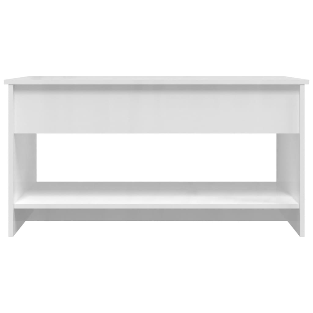 Mesa de centro madera sintetizada Nexus brillo blanco 102x50x52,5 cm vidaXL