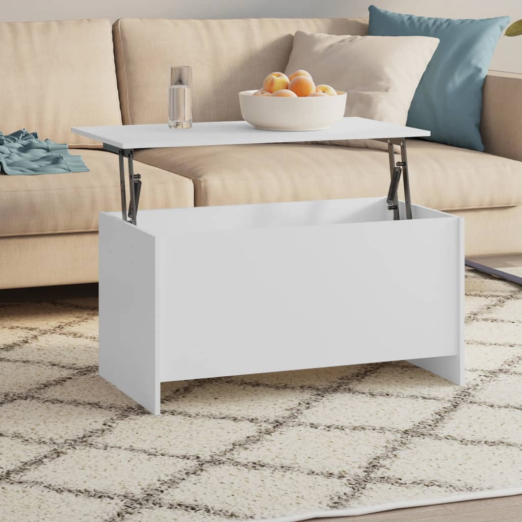 Vetonek Mesa de centro madera contrachapada blanco 102x55,5x52,5 cm