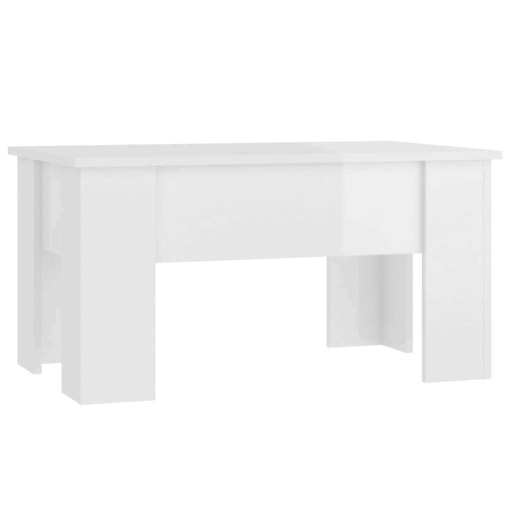 Mesa de centro madera de ingeniería blanco brillo 79x49x41 cm vidaXL