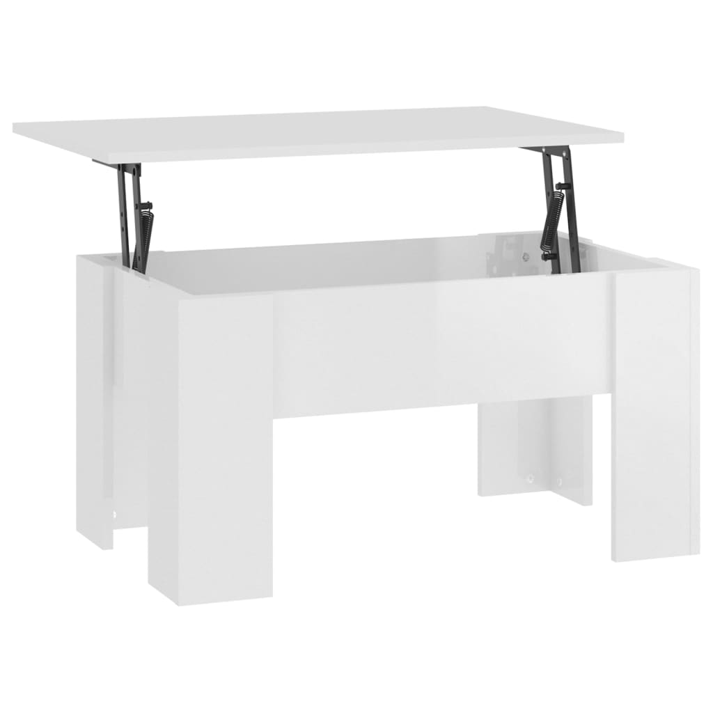 Mesa de centro madera de ingeniería blanco brillo 79x49x41 cm vidaXL