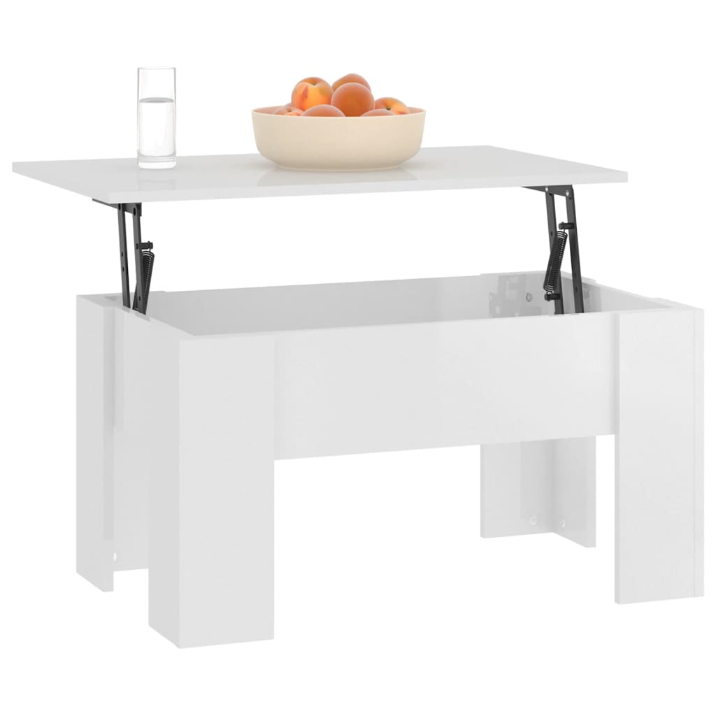 Mesa de centro madera de ingeniería blanco brillo 79x49x41 cm vidaXL