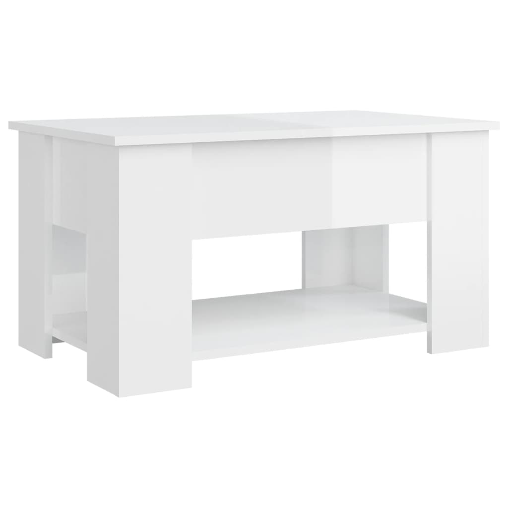 Mesa de centro madera de ingeniería blanco brillo 79x49x41 cm vidaXL