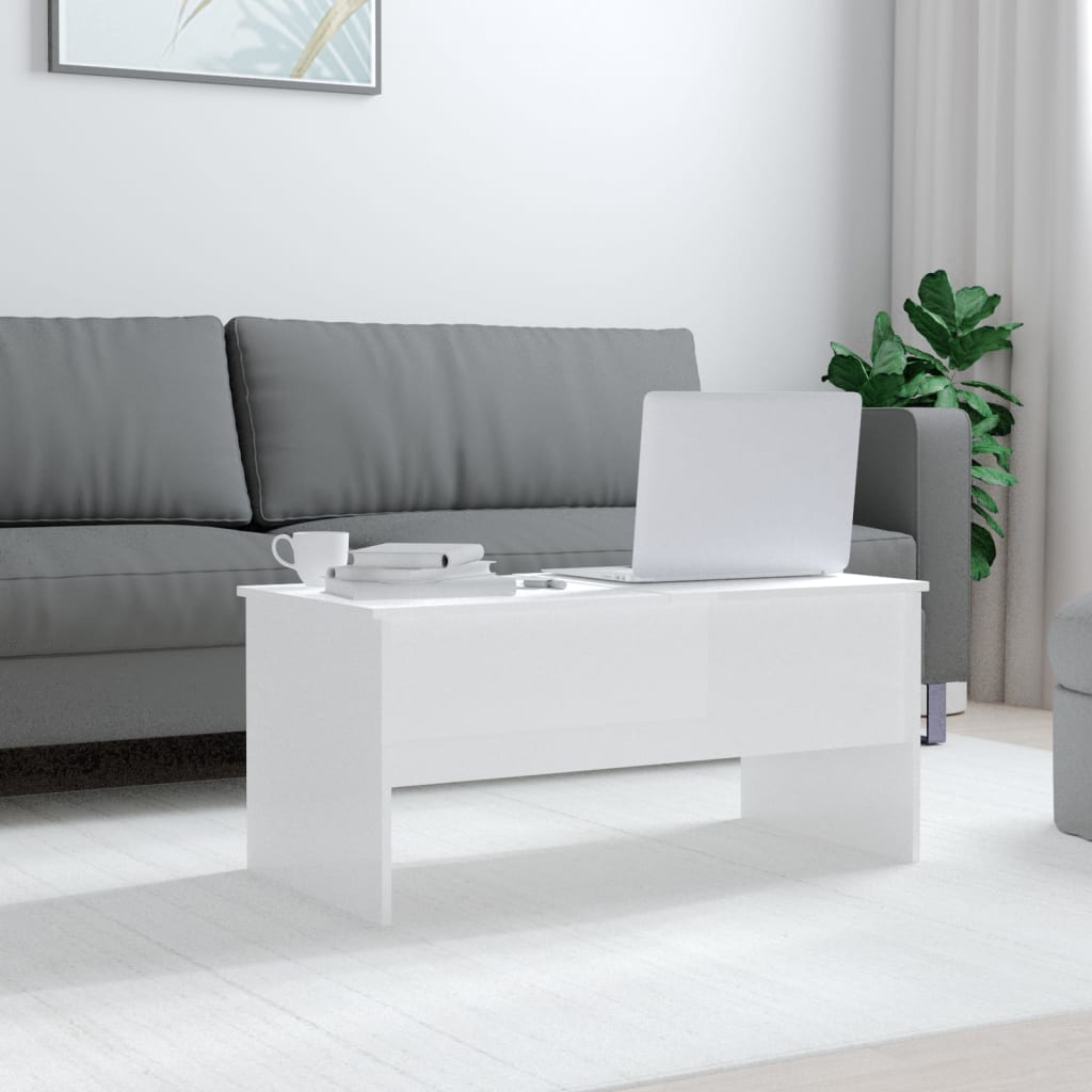 Synthesized wooden table Nexus white shine 102x50,5x46.5 cm