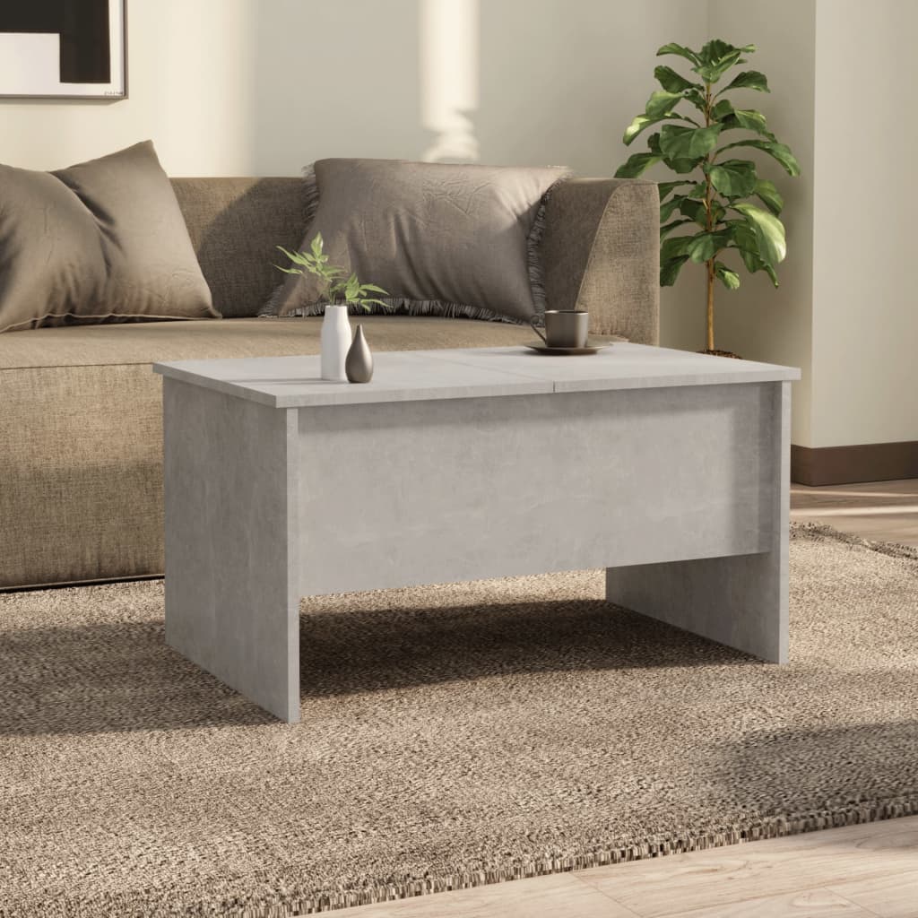 Mesa de centro madera de ingeniería gris hormigón 80x50x42,5 cm