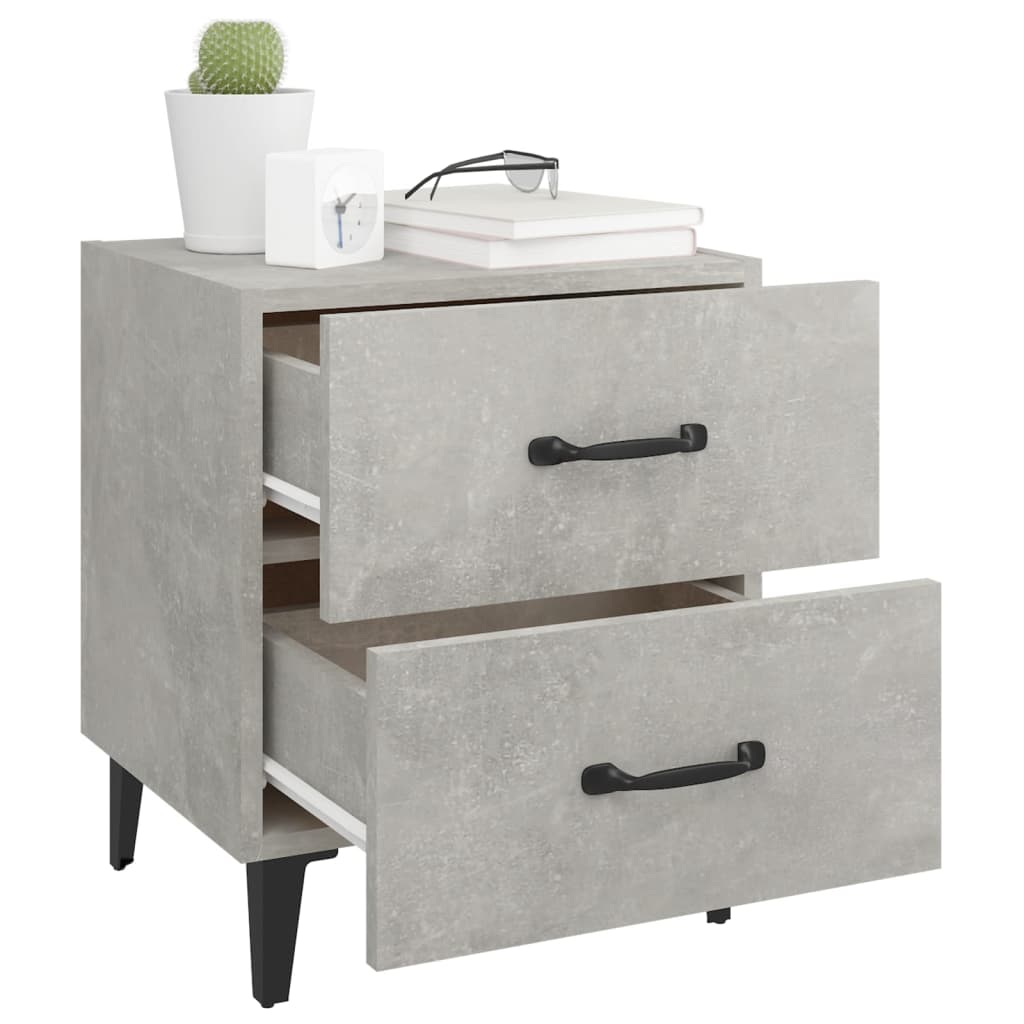 Night tables 2 units gray concrete 40x35x47.5 cm