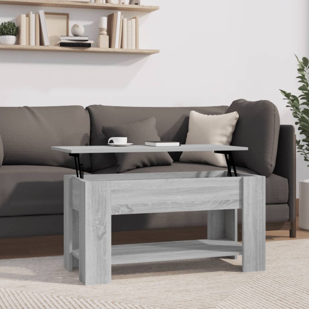 Vetonek Mesa de centro madera de ingeniería gris Sonoma 101x49x52 cm