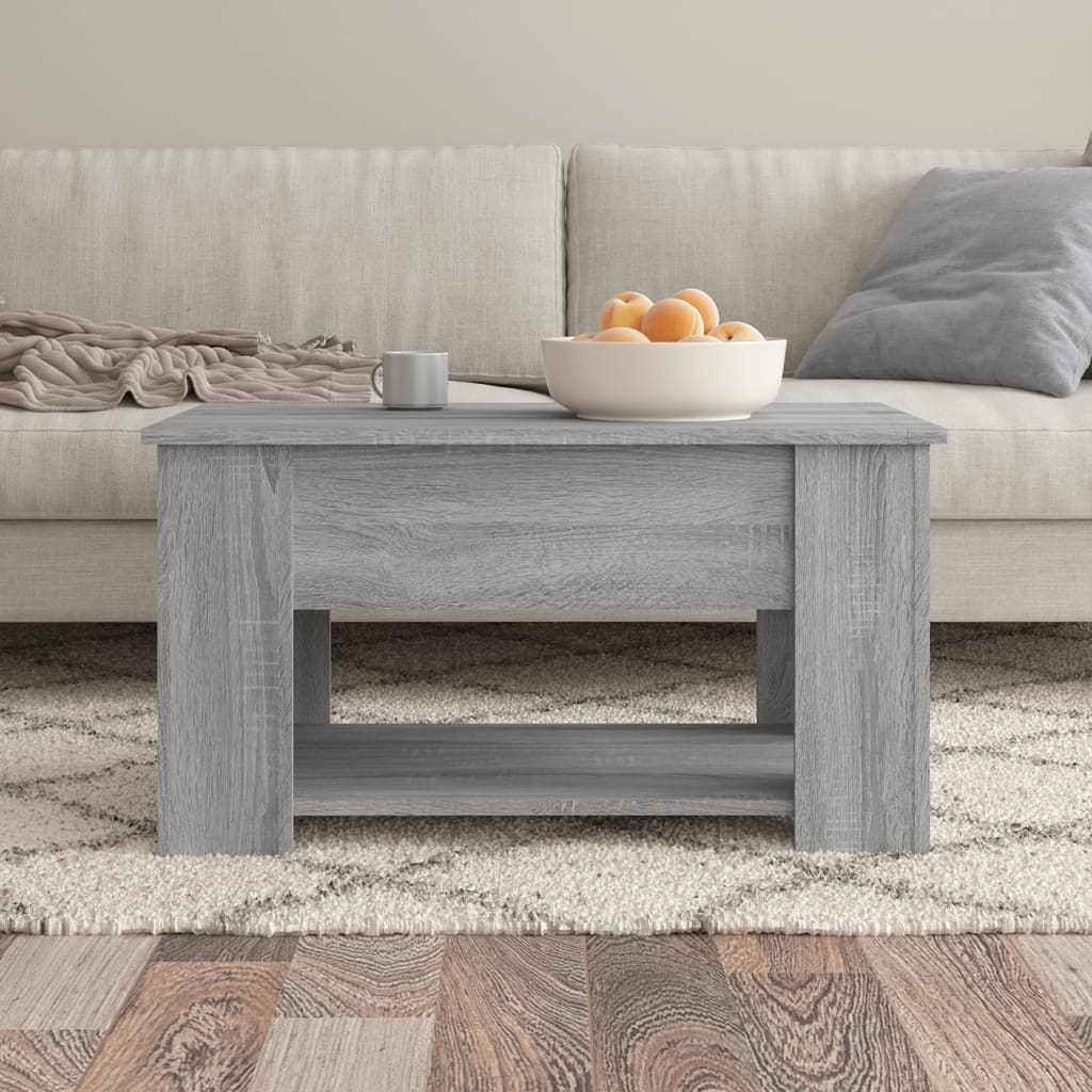 Mesa de centro madera de ingeniería gris Sonoma 79x49x41 cm