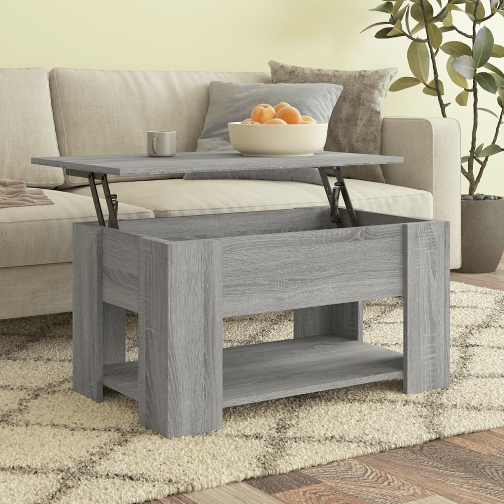 Vetonek Mesa de centro madera de ingeniería gris Sonoma 79x49x41 cm