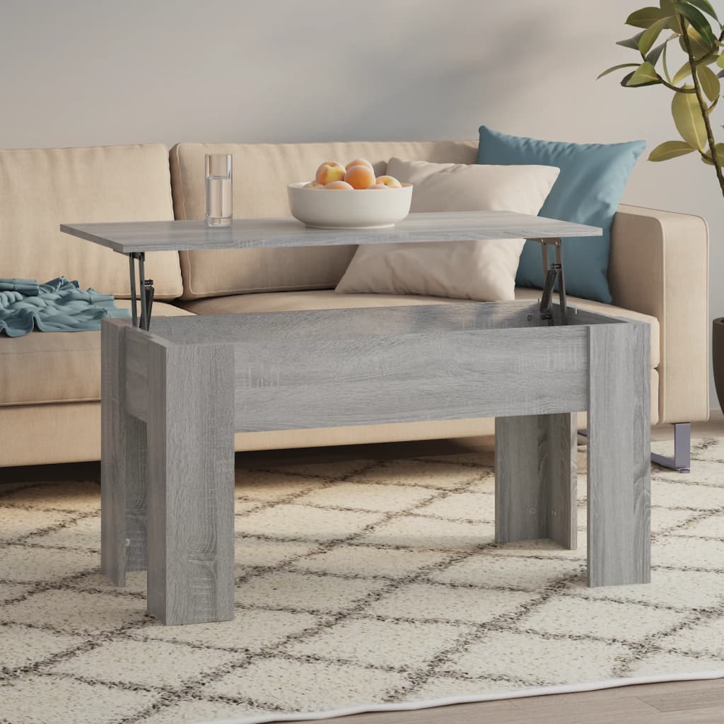 Vetonek Mesa de centro madera de ingeniería gris Sonoma 101x49x52 cm