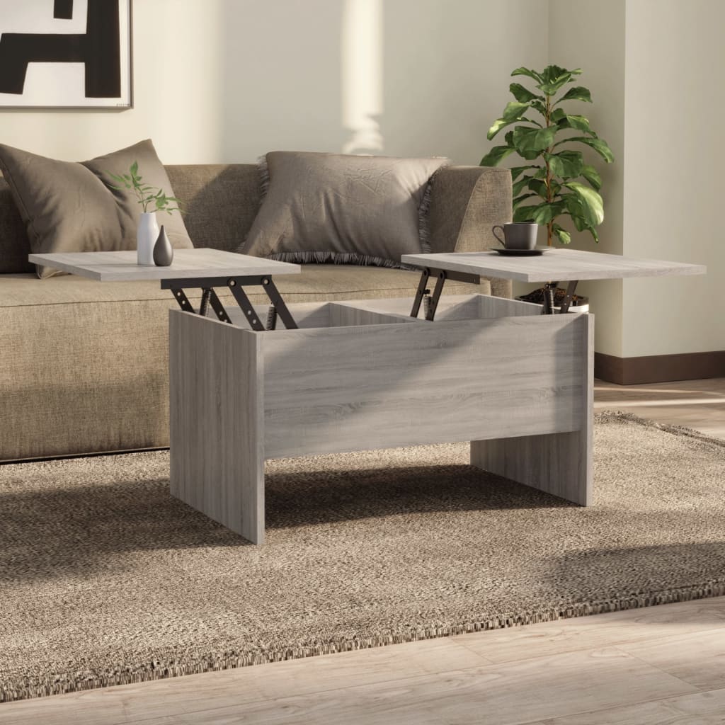 Vetonek Mesa de centro madera de ingeniería gris Sonoma 80x50x42,5 cm