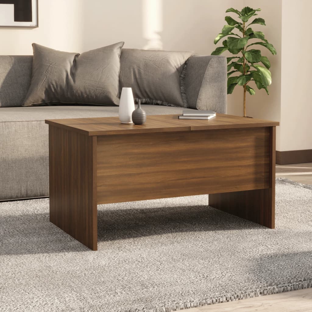 Brown Engineering Wood Center Table 80x50x42.5 cm