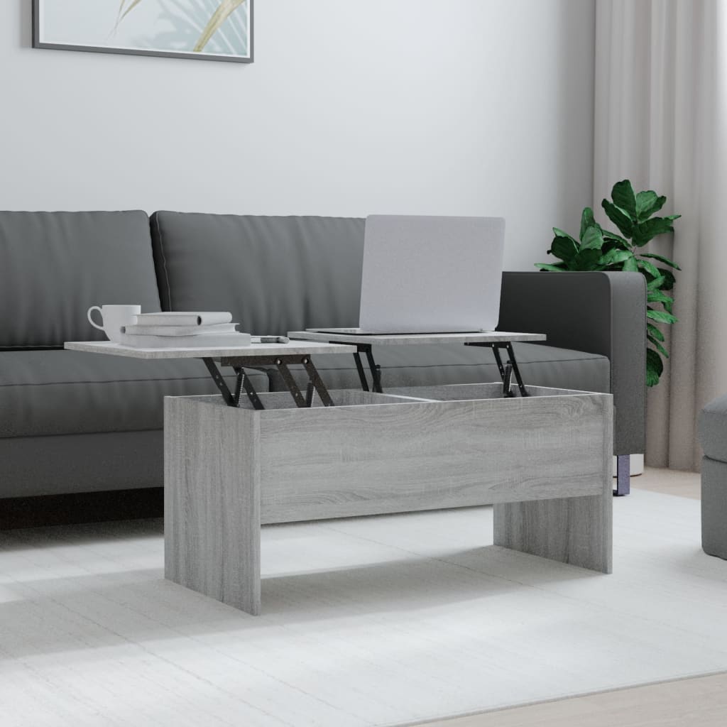 Vetonek Mesa de centro madera de ingeniería gris Sonoma 102x50,5x46,5cm