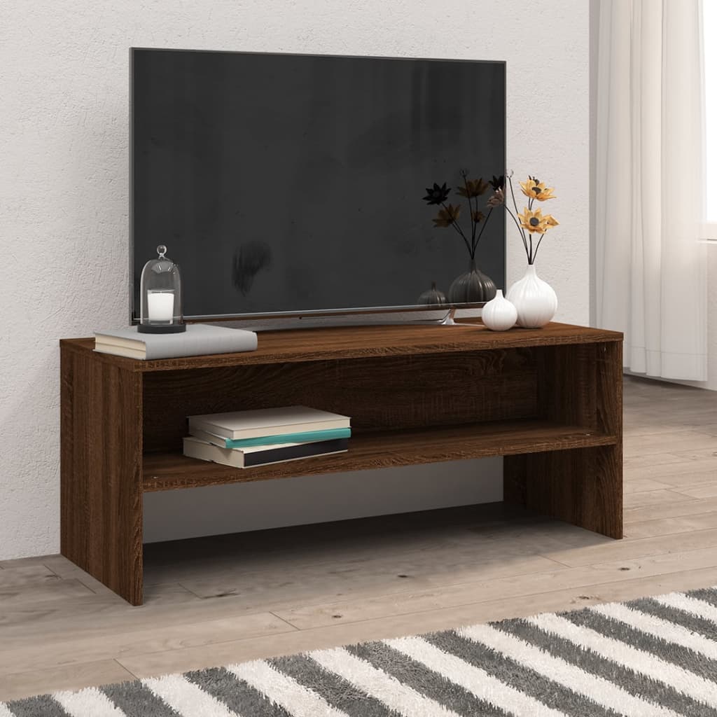 Vetonek Mueble de TV madera contrachapada roble marrón 100x40x40 cm