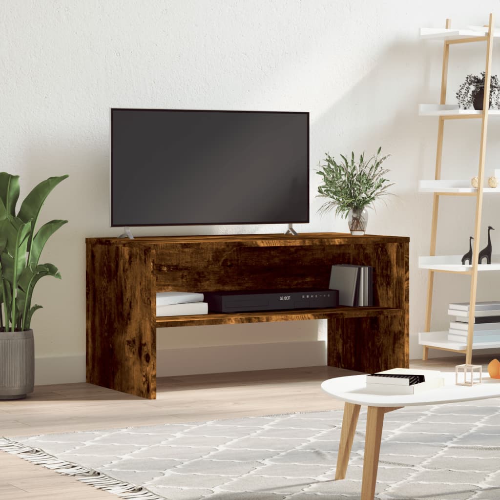 Vetonek Mueble de TV madera de ingeniería roble ahumado 80x40x40 cm