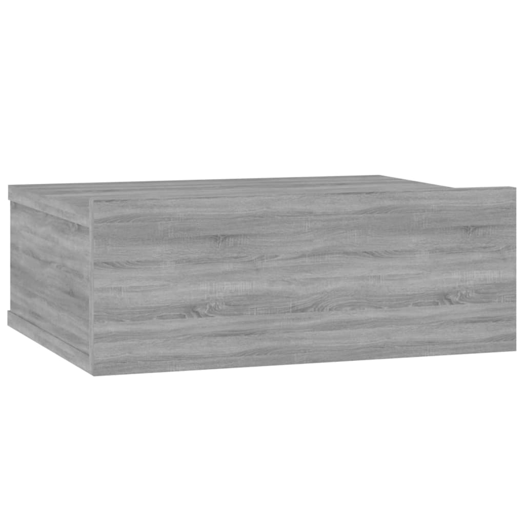 Mesita de noche flotante 2 uds madera gris Sonoma 40x30x15 cm - Vetonek