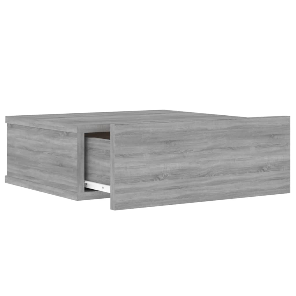 Mesita de noche flotante 2 uds madera gris Sonoma 40x30x15 cm - Vetonek