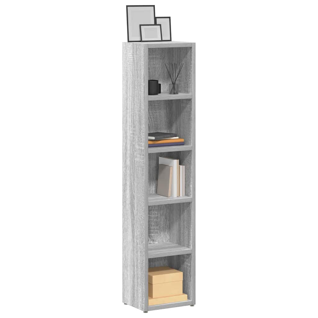 Vetonek Estantería para CD 2 uds madera gris Sonoma 21x16x93,5 cm