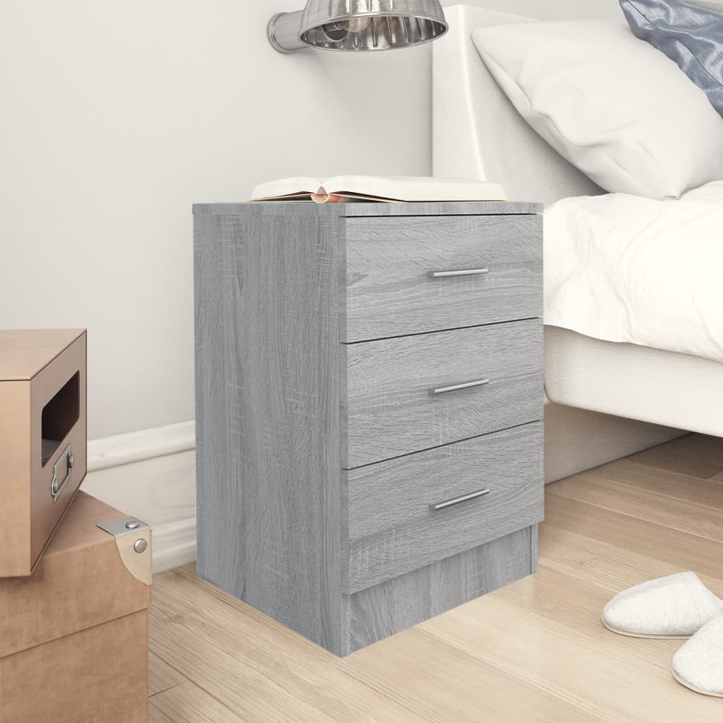 Vetonek Mesitas de noche 2 uds madera gris Sonoma 38x35x56 cm