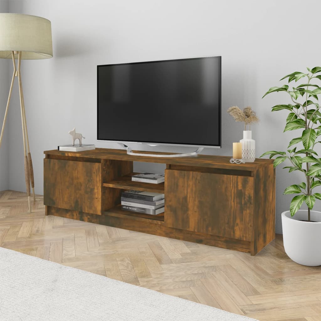 Vetonek Mueble para TV madera contrachapada roble ahumado 120x30x35,5cm