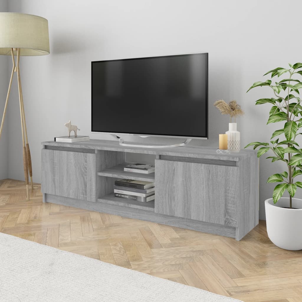 Vetonek Mueble para TV madera contrachapada gris Sonoma 120x30x35,5 cm