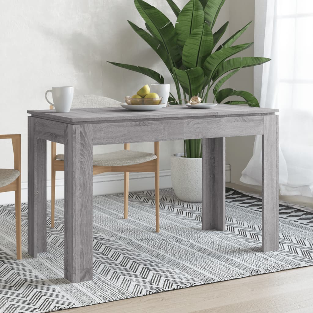 Vetonek Mesa de comedor madera de ingeniería Sonoma gris 120x60x76 cm