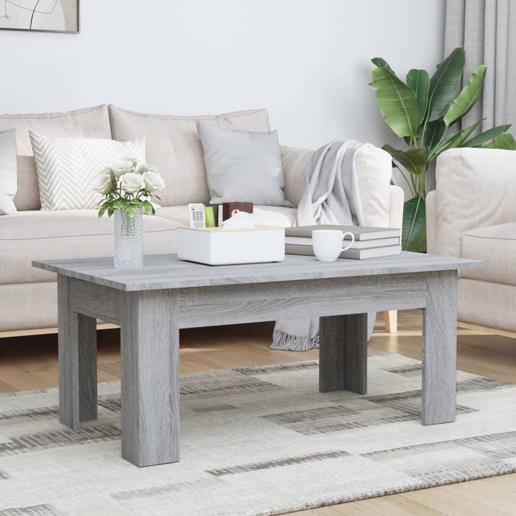 Vetonek Mesa de centro de madera contrachapada gris Sonoma 100x60x42 cm