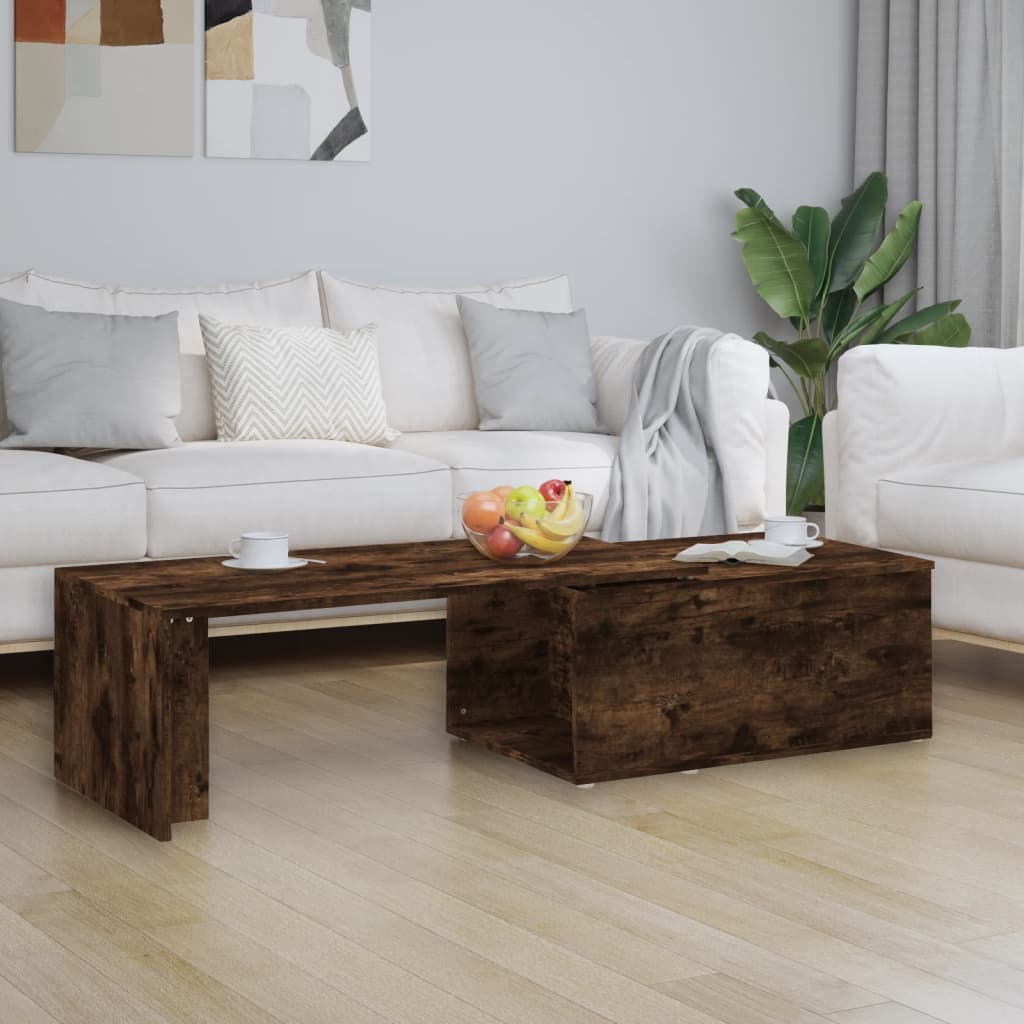 Vetonek Mesa de centro madera contrachapada roble ahumado 150x50x35 cm