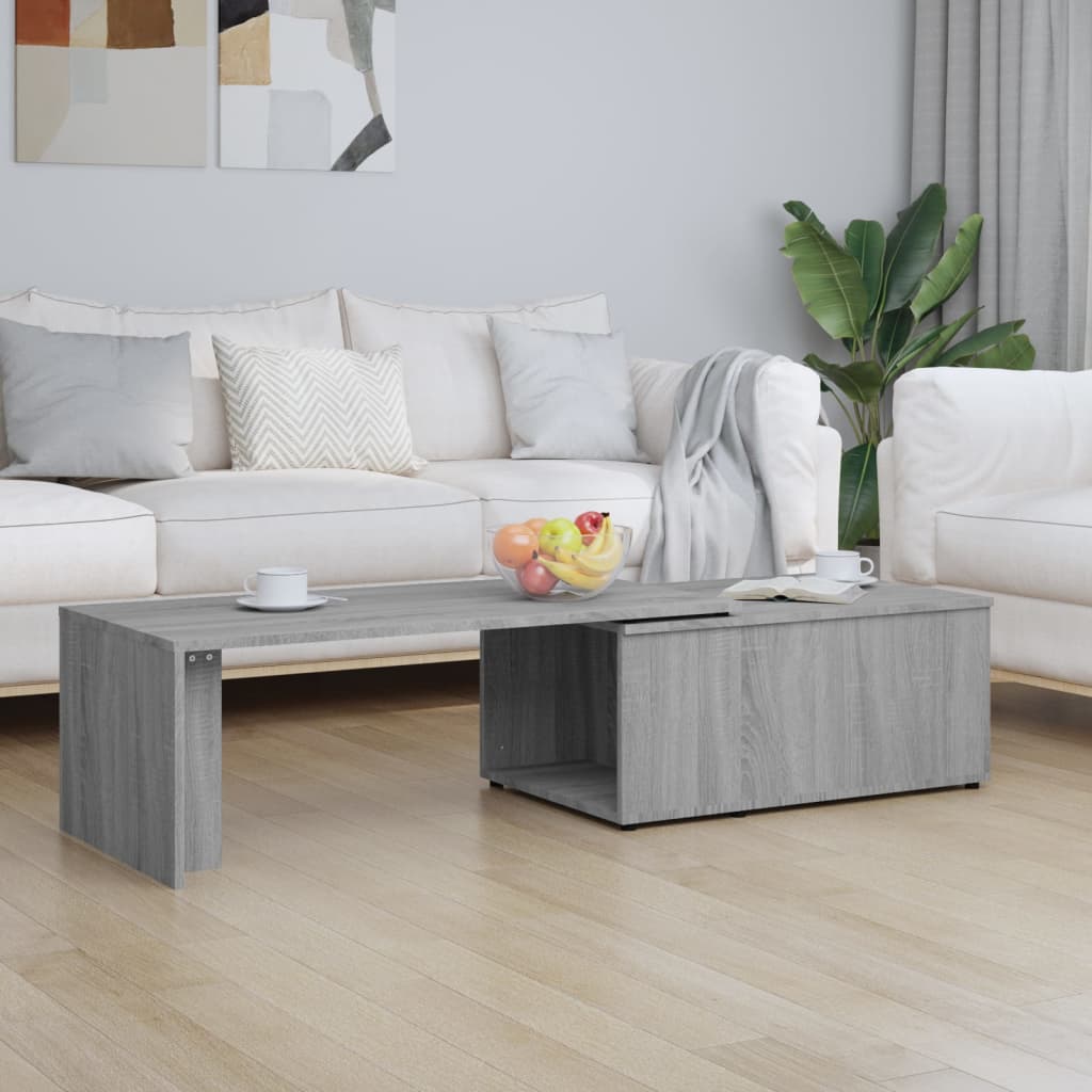 Vetonek Mesa de centro de madera contrachapada gris Sonoma 150x50x35 cm