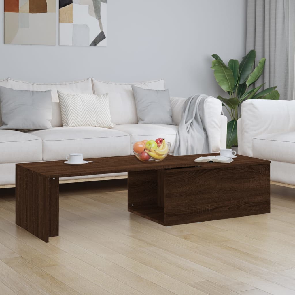 Vetonek Mesa de centro madera contrachapada marrón roble 150x50x35 cm