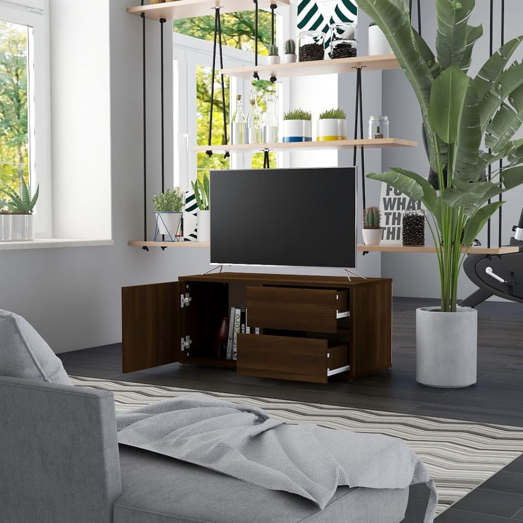 Mobili TV in rovere marrone 80x34x36 cm