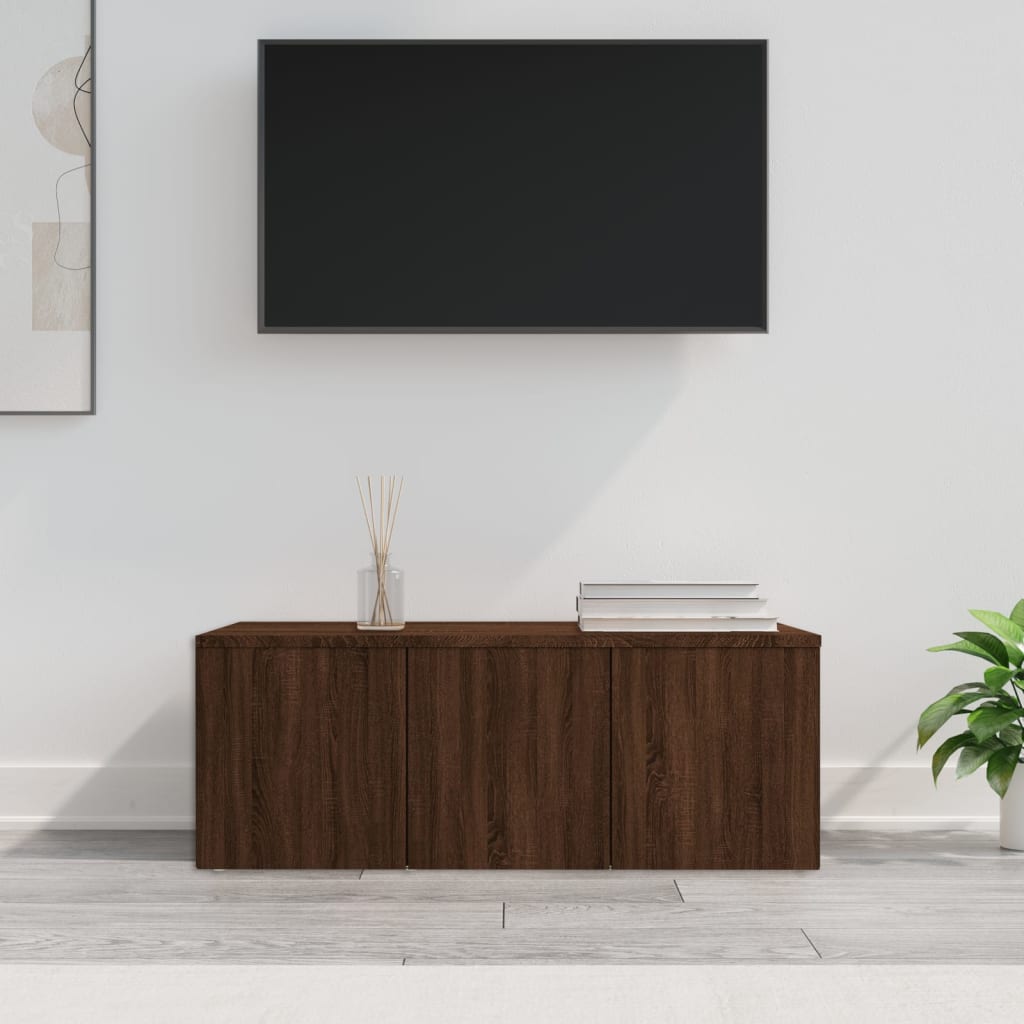 Vetonek Mueble TV madera contrachapada color marrón roble 80x34x30 cm