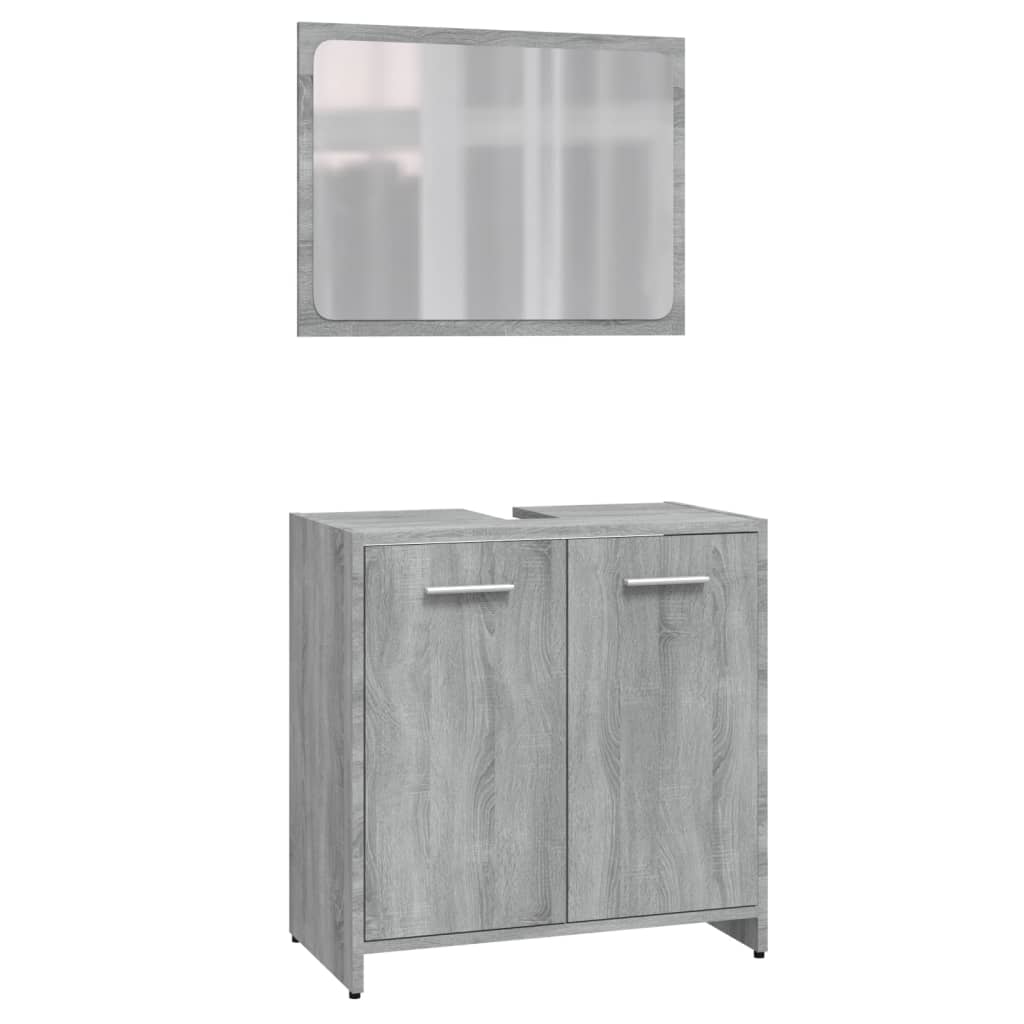 Set de muebles de baño madera gris Sonoma - Vetonek