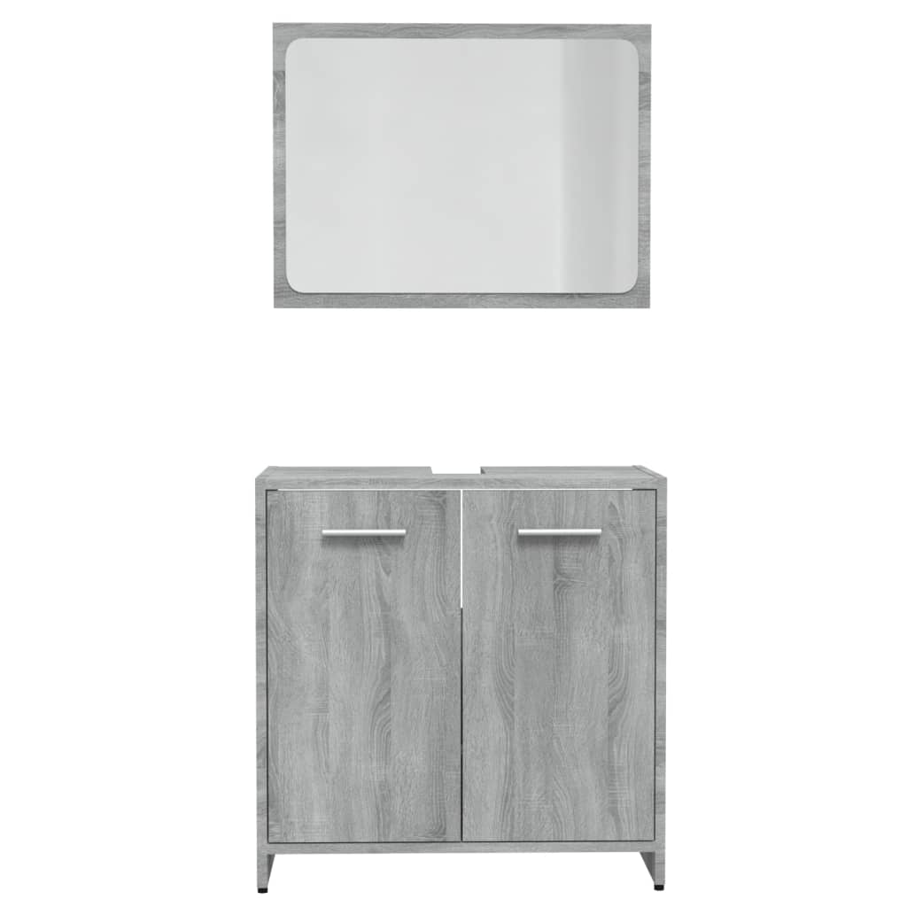 Set de muebles de baño madera gris Sonoma vidaXL