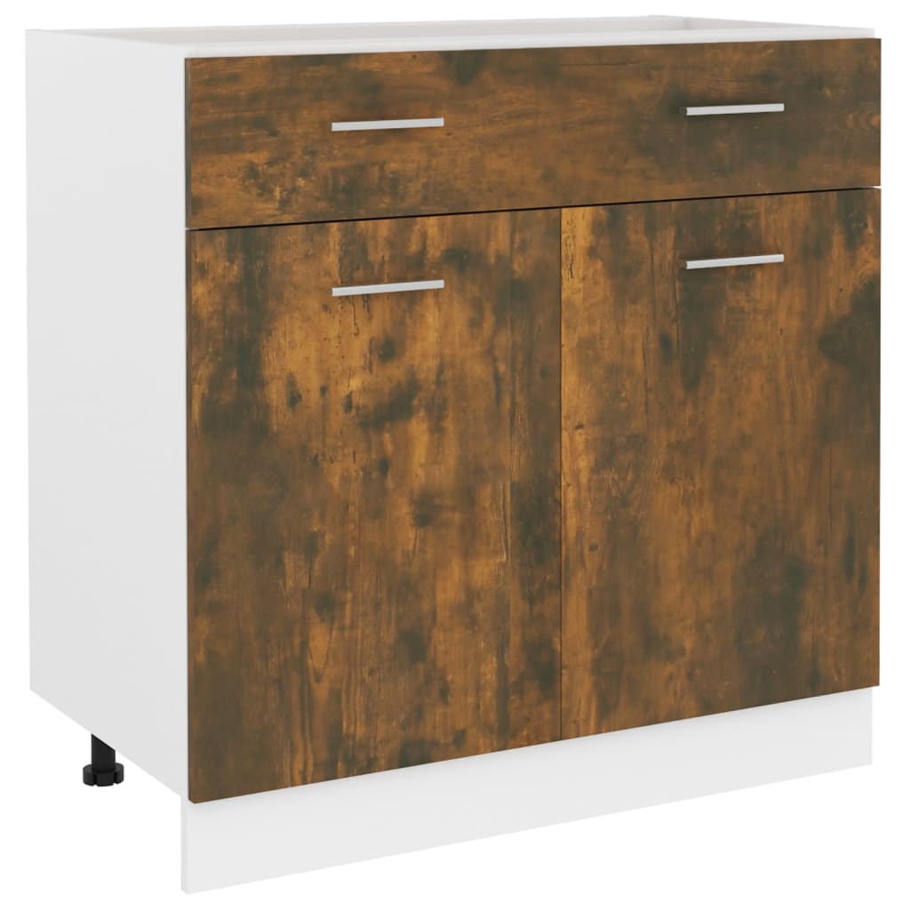 Baixo gabinete compensado com madeira fumada 80x46x81.5cm