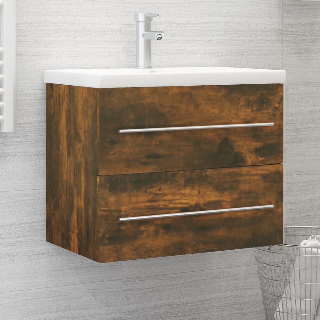 Vetonek Mueble lavabo madera contrachapada roble ahumado 60x38,5x48 cm