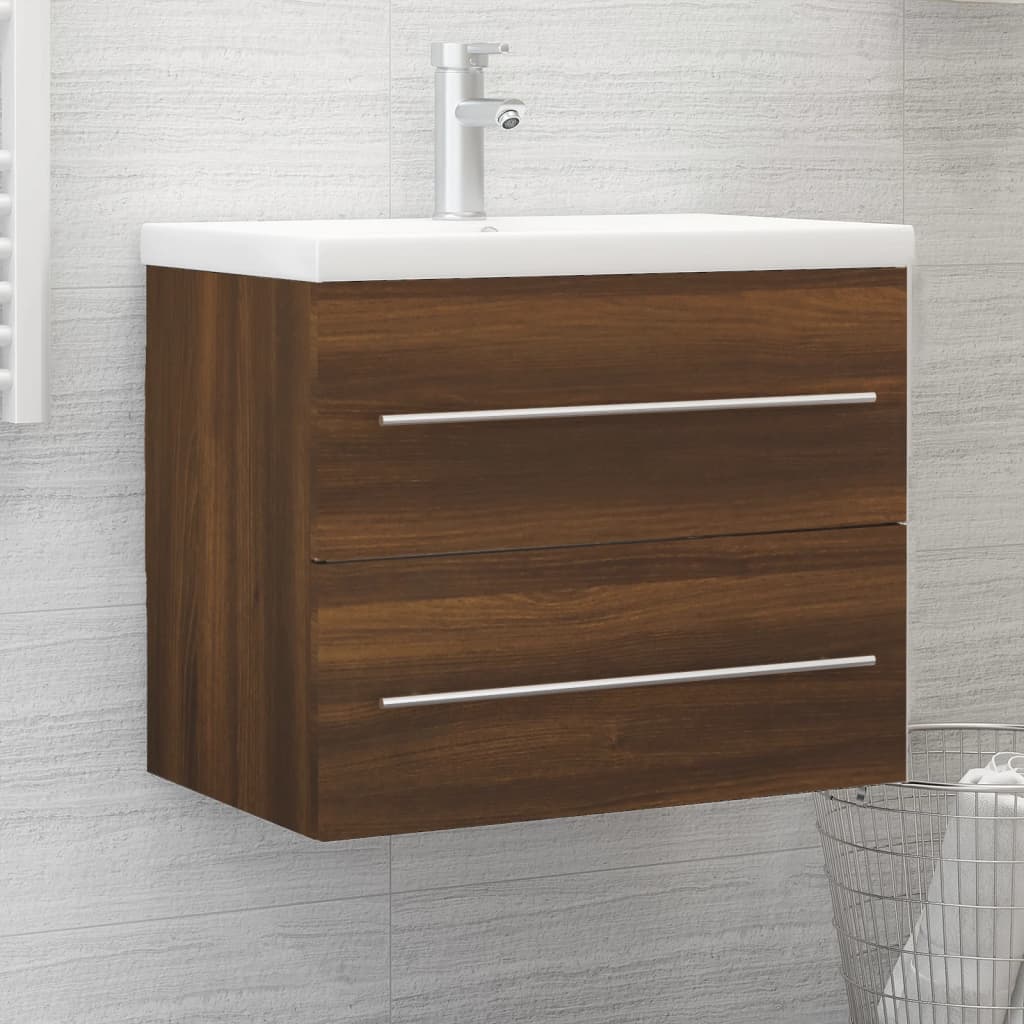 Vetonek Mueble lavabo madera contrachapada roble marrón 60x38,5x48 cm