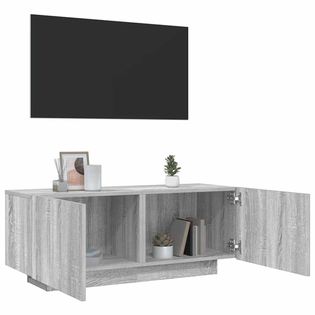 Vetonek Mueble de TV madera contrachapada gris Sonoma 100x35x40 cm