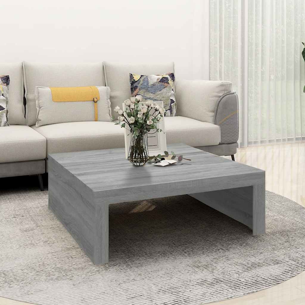 Vetonek Mesa de centro madera de ingeniería gris Sonoma 100x100x35 cm