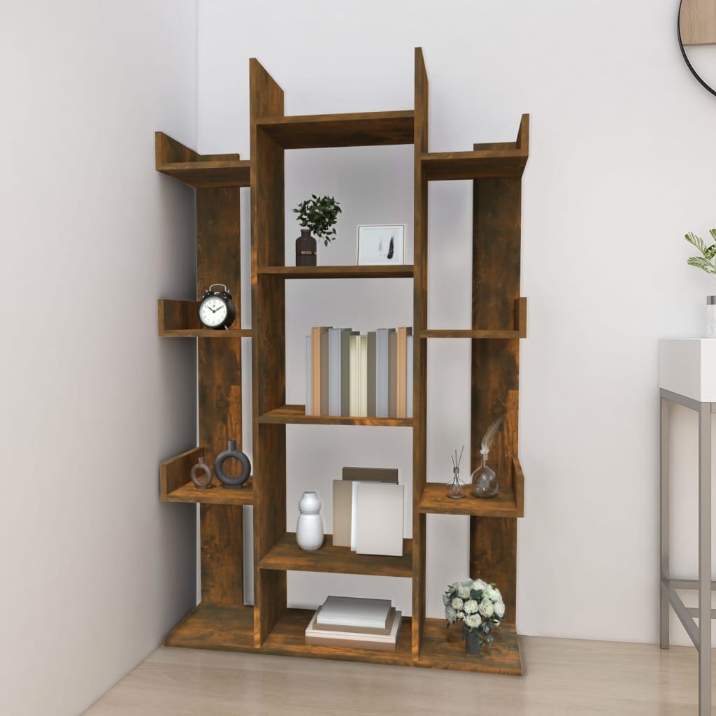 Smoked oak wood shelf 86x25,5x140 cm