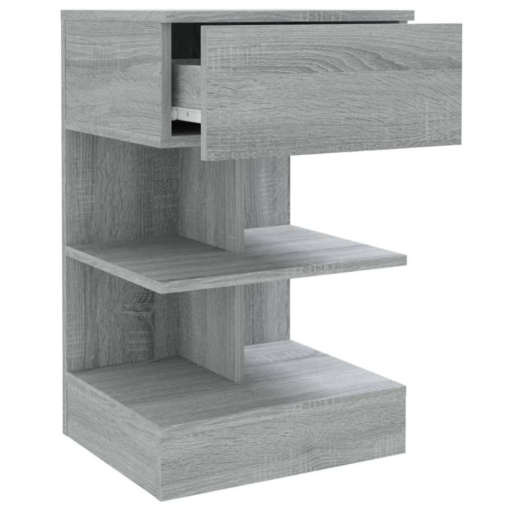 Sonoma -gray wood bedside table 40x35x65 cm