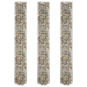 Arriate gaviones circular 3 uds acero galvanizado ø30x200 cm v9693 Vetonek