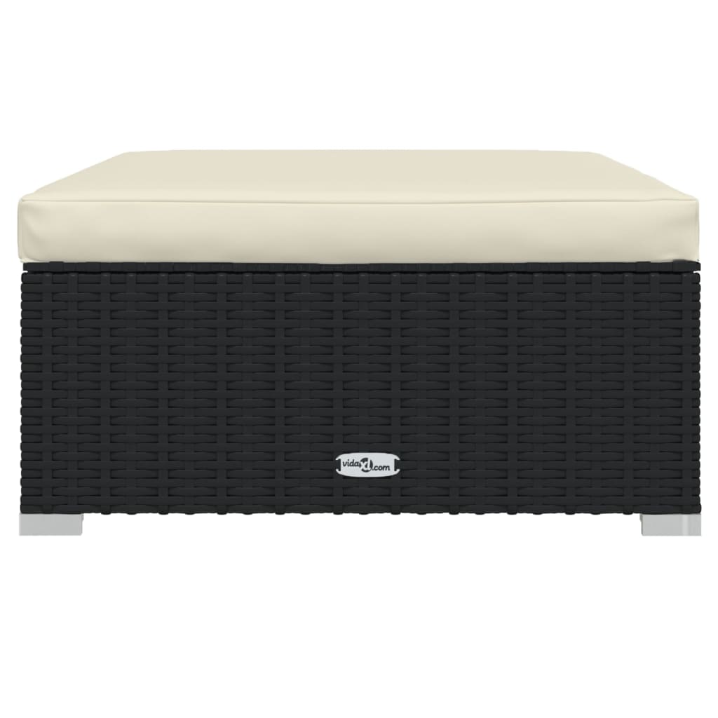 Set de muebles de jardín 9 pzas y cojines ratán sintético negro v5670 Vetonek