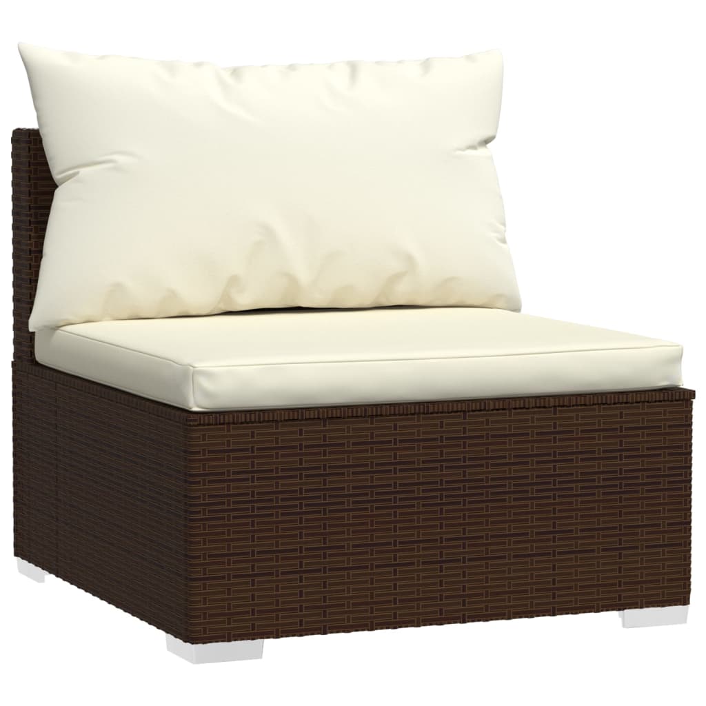 Set mobili da giardino 8 pezzi e rattan sintetico marrone