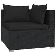 Set de muebles de jardín 9 pzas y cojines ratán sintético negro v6721 Vetonek
