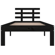 Estructura de cama sin colchón madera maciza negro 100x200 cm - Vetonek