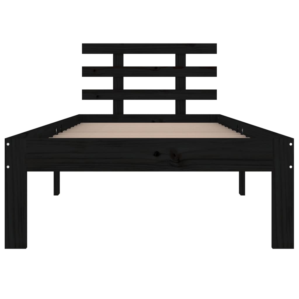 Estructura de cama sin colchón madera maciza negro 100x200 cm - Vetonek