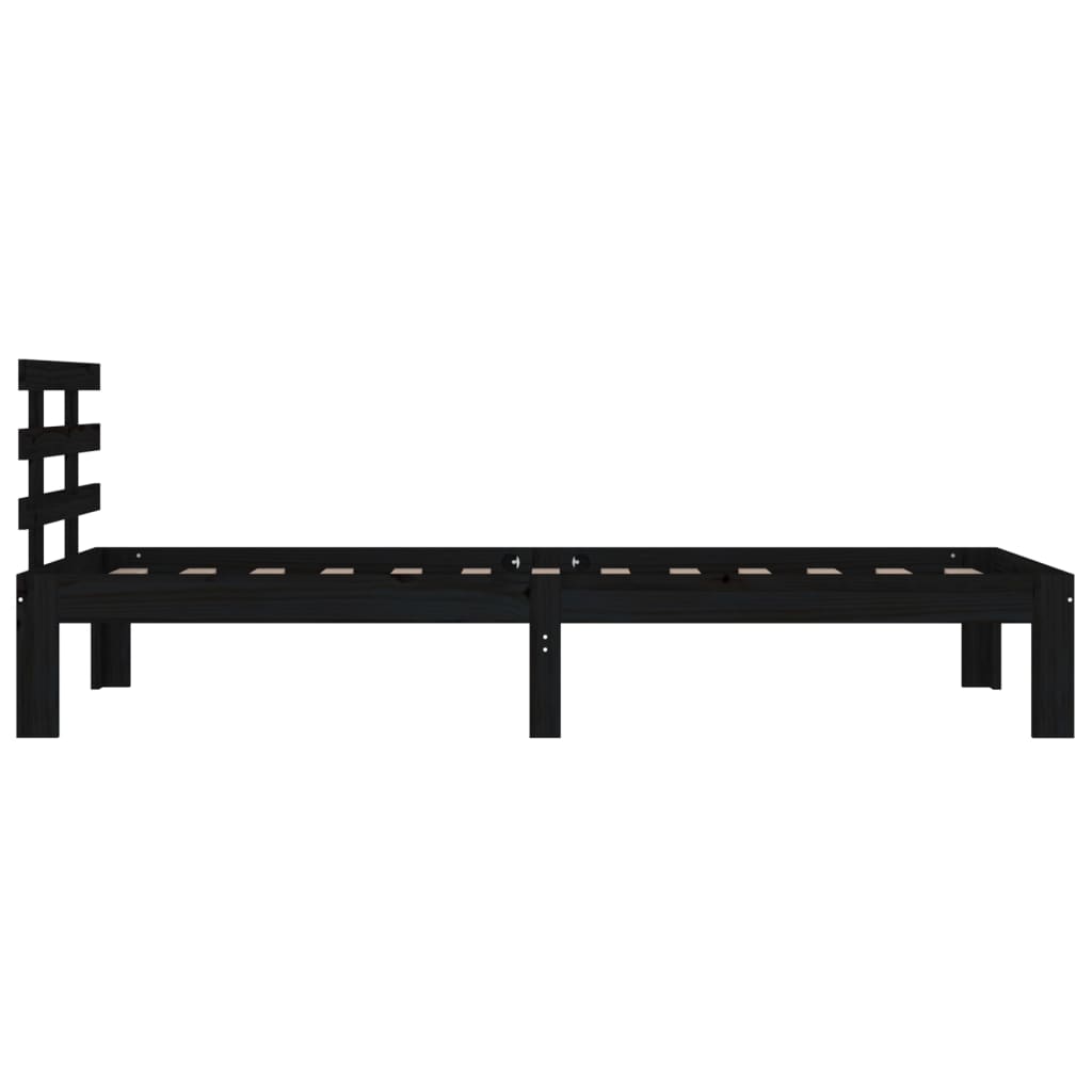 Estructura de cama sin colchón madera maciza negro 100x200 cm - Vetonek